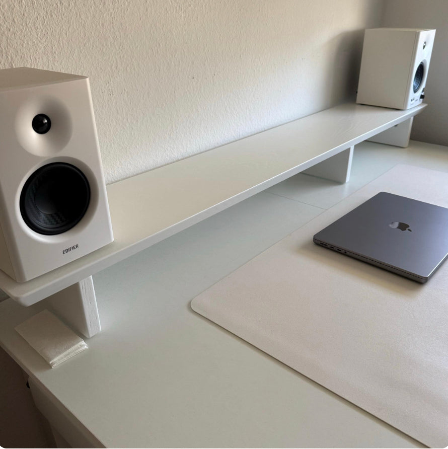 Support pour moniteur blanc - étagère de bureau
