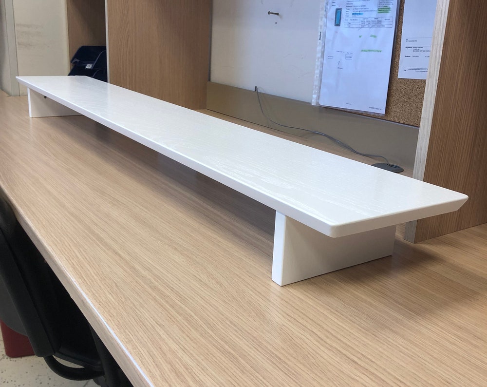 Support pour moniteur blanc - étagère de bureau